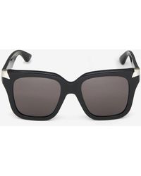 Alexander McQueen - Black Punk Rivet Oversize Sunglasses - Lyst