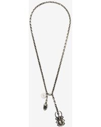 Alexander McQueen Beetle And Skull Necklace - Metallic