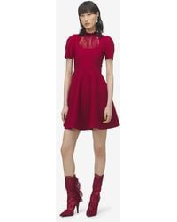 McQueen - Robe Courte À Empiècement En Dentelle - Lyst