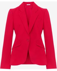 McQueen - Leaf Crepe Single-Breasted Jacket - Lyst