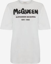 Alexander McQueen - White Mcqueen Graffiti T-shirt - Lyst