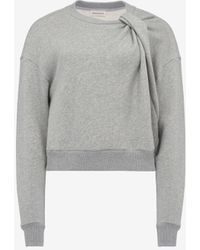 Alexander McQueen - Grey & Silver Cocoon Sleeve Sweatshirt - Lyst