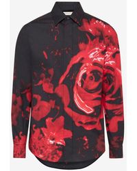 Alexander McQueen - Black Wax Flower Shirt - Lyst