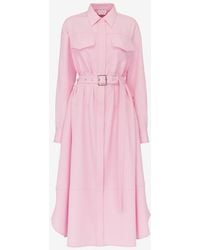 Alexander McQueen - Pink Military Shirt Dress - Lyst