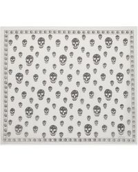 McQueen - Classic Silk Blend Skull Scarf - Lyst