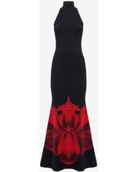 Alexander McQueen - Black Ethereal Orchid Long Dress - Lyst