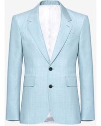 Alexander McQueen - Blue Neat Shoulder Single-breasted Jacket - Lyst