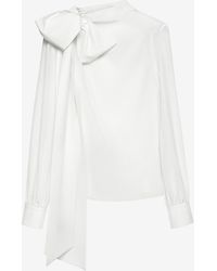 McQueen - Shoulder Bow Blouse - Lyst