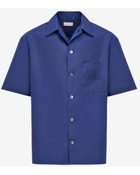 Alexander McQueen - Blue Seal Logo Bowling Shirt - Lyst