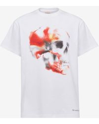 Alexander McQueen - White Obscured Skull T-shirt - Lyst