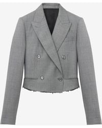 McQueen - Cropped Double-Breasted Jacket - Lyst