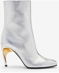 Alexander McQueen - Silver Armadillo Ankle Boot - Lyst