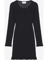 McQueen - Pointelle Knit Mini Dress - Lyst