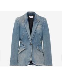 McQueen - Stretch Denim Jacket - Lyst