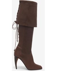 McQueen - Horn Heel Knee-High Boot - Lyst