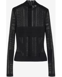 McQueen - Viscose Knit Lace Top - Lyst