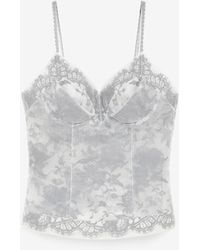 McQueen - Floral Lace Organza Top - Lyst