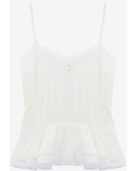 McQueen - Silk Peplum Cami Top - Lyst