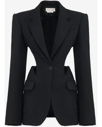 Alexander McQueen - Giacca monopetto con cut-out - Lyst
