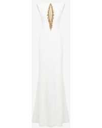 Alexander McQueen - White Tudor Rose Embroidery Evening Dress - Lyst