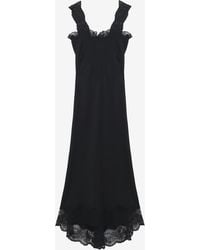 McQueen - Lace Trim Midi Dress - Lyst