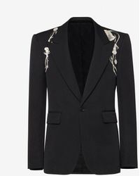Alexander McQueen - Giacca monopetto con harness pressed flower - Lyst