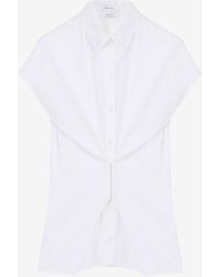 McQueen - Gathered Short-Sleeved Shirt - Lyst