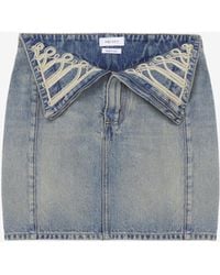 McQueen - Metallic Frogging Fold Over Mini Skirt - Lyst