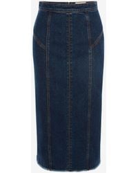 alexander mcqueen denim skirt