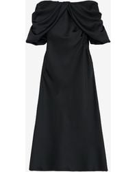 McQueen - Off-The-Shoulder Draped Evening Dress - Lyst