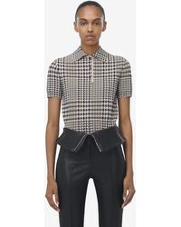 McQueen - Top A Maniche Corte A Quadri - Lyst