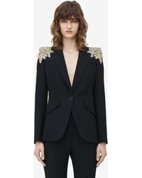 McQueen - Giacca Con Spalle A Punta - Lyst