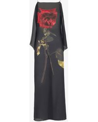 Alexander McQueen - Chiffon Shadow Rose Slip Dress - Lyst