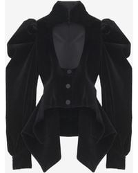 McQueen - Velvet Panel Jacket - Lyst