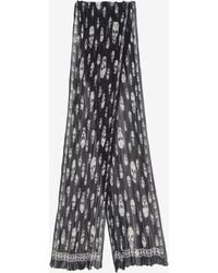 McQueen - Pleated Skull Scarf - Lyst