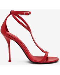 Alexander McQueen - Red Harness Sandal - Lyst