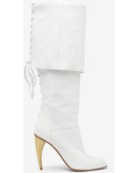 McQueen - Stivali Al Ginocchio Con Tacco A Corno - Lyst