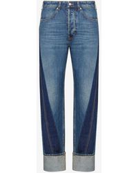 Alexander McQueen - Blue Twisted Stripe Jeans - Lyst
