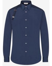 Alexander McQueen - Camicia harness con logo selvedge - Lyst
