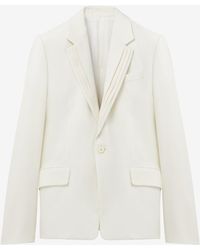McQueen - Pleated Lapel Single-Breasted Jacket - Lyst