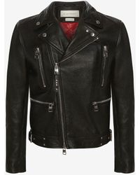 Alexander McQueen - Mcqueen Classic Leather Biker Jacket - Lyst