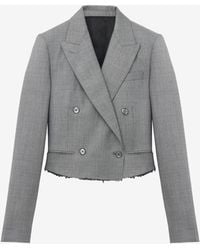 McQueen - Cropped Double-Breasted Jacket - Lyst