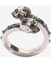 McQueen - Wrap-Around Skull Ring - Lyst