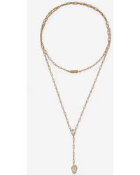 McQueen - Halskette Mit Pavé-Skull - Lyst