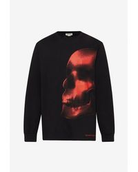 Alexander McQueen - Long-sleeve Skull Shadow T-shirt - Lyst