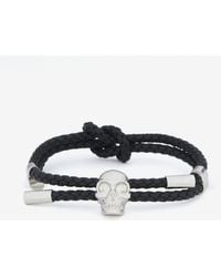 McQueen - Skull Leather Bracelet - Lyst