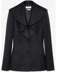 McQueen - Waterfall Collar Single-Breasted Jacket - Lyst