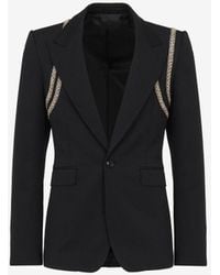 Alexander McQueen - Embroidered Harness Single-breasted Jacket - Lyst