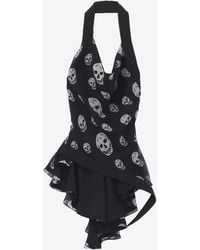 McQueen - Top Asymétrique À Imprimé Skull - Lyst