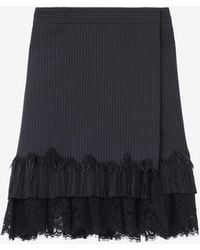 McQueen - Pinstriped Wrap Mini Skirt - Lyst
